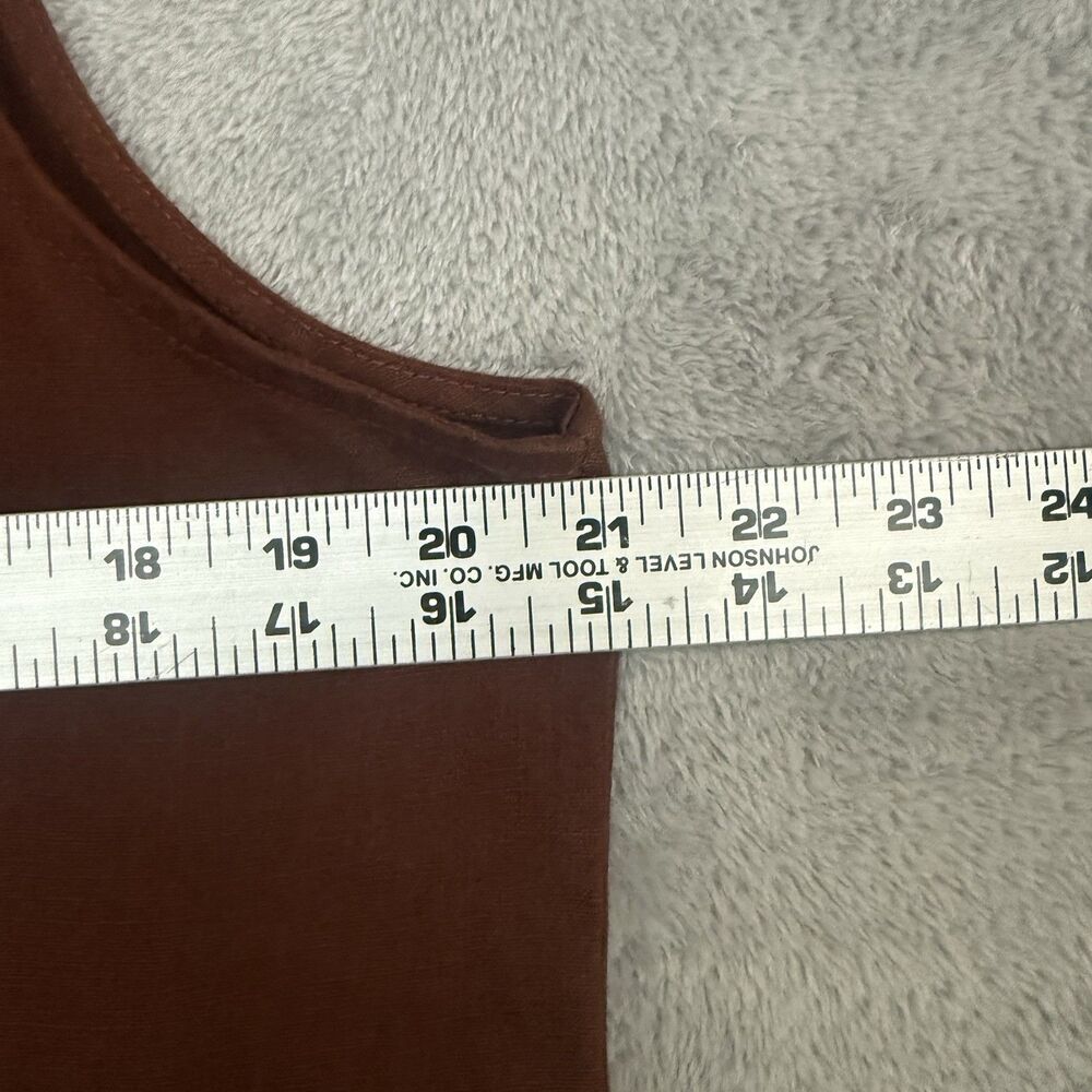 Quince European Linen Swing Dress Womens L Brown Sleeveless Pintuck - Picture 6 of 10